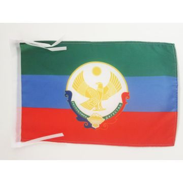 DRAPEAU RÉPUBLIQUE DU DAGUESTAN AVEC ARMES 45x30cm - PAVILLON DAGHESTAN - DAGESTAN - RUSSIE 30 x 45 cm haute qualité