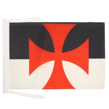 DRAPEAU TEMPLIERS BAUSSANT 45x30cm - PAVILLON ORDRE DU TEMPLE BEAUCENT 30 x 45 cm haute qualité