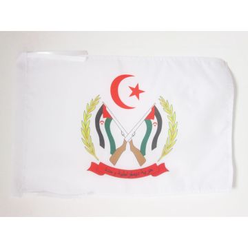 DRAPEAU ARMES FRONT POLISARIO SAHARA OCCIDENTAL 45x30cm - PAVILLON FRENTE POPULAR SAHRAOUI 30 x 45 cm haute qualité