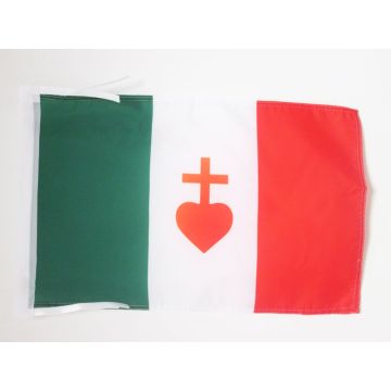 DRAPEAU ITALIE SACRÉ C?UR DE JÉSUS 45x30cm - PAVILLON ITALIEN CATHOLIQUE 30 x 45 cm haute qualité