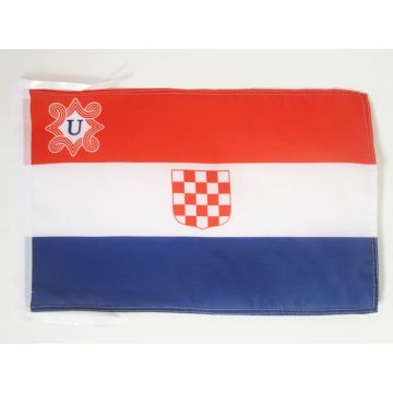 DRAPEAU ÉTAT INDÉPENDANT DE CROATIE 1941-1945 45x30cm - PAVILLON CROATE OUSTACHIS 30 x 45 cm haute qualité