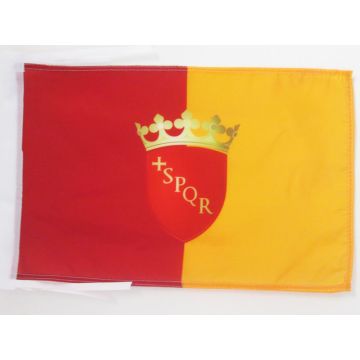 DRAPEAU VILLE DE ROME AVEC ARMES 45x30cm - PAVILLON ROMA  - ITALIE 30 x 45 cm haute qualité