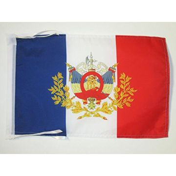 DRAPEAU FRANCE ARMOIRIES 3ÈME RÉPUBLIQUE 45x30cm - PAVILLON FRANÇAIS EMBLÈME 1898 30 x 45 cm haute qualité