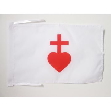 DRAPEAU SACRÉ COEUR DE JÉSUS 45x30cm - PAVILLON CATHOLIQUE 30 x 45 cm haute qualité