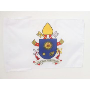 DRAPEAU GRAND BLASON DU PAPE FRANÍ?OIS 45x30cm - PAVILLON Í?CUSSON PAPAL - VATICAN 30 x 45 cm haute qualité