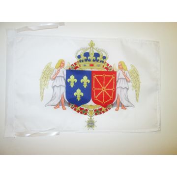 DRAPEAU ARMOIRIES ROYALES HENRI IV 45x30cm - PAVILLON ARMES DU BON ROI 30 x 45 cm haute qualité