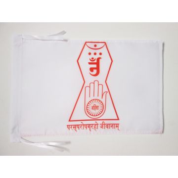 DRAPEAU JAÏNISME COSMOGRAPHIE JAÏNE 45x30cm - PAVILLON RELIGION JAÏNISTE 30 x 45 cm haute qualité
