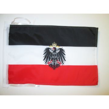 DRAPEAU EMPIRE ALLEMAND 1871-1918 AVEC ARMES 45x30cm - PAVILLON DU REICH ALLEMAND 30 x 45 cm haute qualité