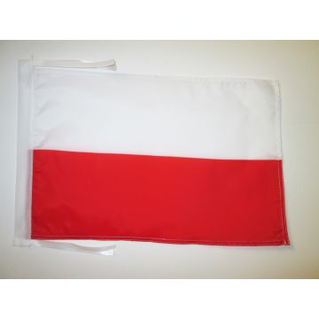 DRAPEAU POLOGNE 45x30cm - PAVILLON POLONAIS 30 x 45 cm haute qualité