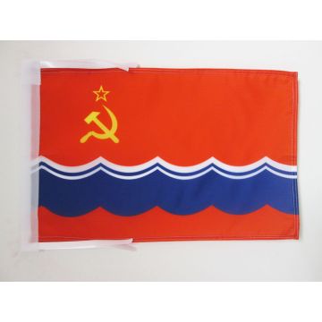 DRAPEAU RÉPUBLIQUE SOCIALISTE SOVIÉTIQUE D\'ESTONIE 1940-1990 45x30cm - PAVILLON DE LA RSSE D\'URSS 30 x 45 cm haute qualité