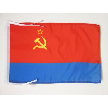 DRAPEAU RÉPUBLIQUE SOCIALISTE SOVIÉTIQUE D\'UKRAINE 1918-1991 45x30cm - PAVILLON DE LA RSSU D\'URSS 30 x 45 cm haute qualité