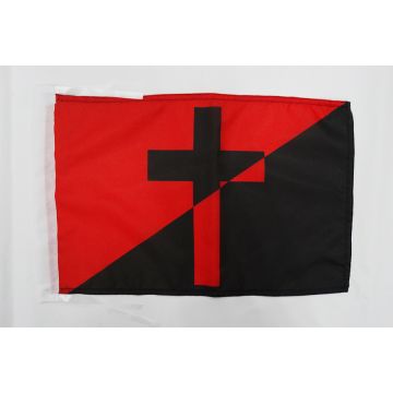 Drapeau Anarchiste chrétien 45x30cm - PAVILLON Anarchisme chrétien 30 x 45 cm haute qualité