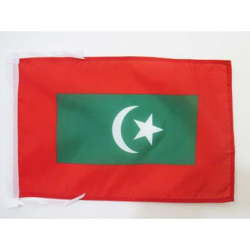 DRAPEAU ETENDARD DU SULTAN DES MALDIVES 45x30cm - PAVILLON SULTANAT MALDIVIEN 30 x 45 cm haute qualité
