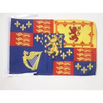 DRAPEAU ROYAL ROYAUME-UNI 1689-1702 WILLIAM III 45x30cm - PAVILLON ROIS BRITANNIQUES 30 x 45 cm haute qualité