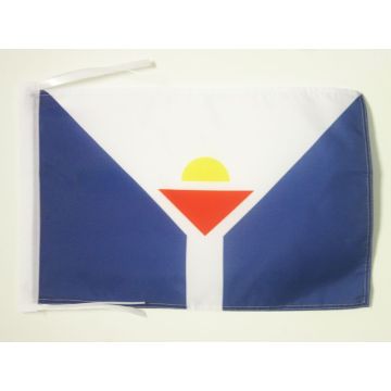 DRAPEAU SAINT-MARTIN 45x30cm - PAVILLON DE L?ÎLE DE SAINT-MARTIN - FRANCE 30 x 45 cm haute qualité
