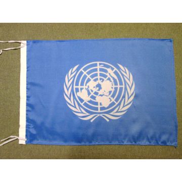 DRAPEAU ONU 45x30cm - PAVILLON DES NATIONS UNIES 30 x 45 cm haute qualité