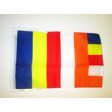DRAPEAU BOUDDHISTE 45x30cm - PAVILLON BOUDDHISTE - TIBET 30 x 45 cm haute qualité