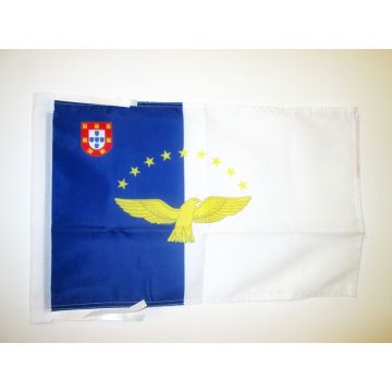 DRAPEAU AÇORES 45x30cm - PAVILLON PORTUGAIS - PORTUGAL 30 x 45 cm haute qualité