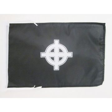 DRAPEAU CROIX CELTIQUE NOIRE 45x30cm - PAVILLON CROIX NIMBÍ?E - CHRISTIANNISME 30 x 45 cm haute qualité