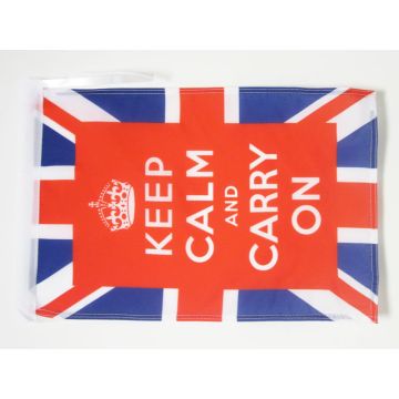 DRAPEAU KEEP CALM AND CARRY ON 45x30cm - PAVILLON ANGLAIS - ROYAUME-UNI - UK 30 x 45 cm haute qualité