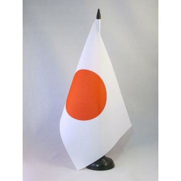 DRAPEAU DE TABLE JAPON 21x14cm - PETIT DRAPEAUX DE BUREAU JAPONAIS 14 x 21 cm