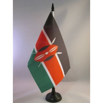 DRAPEAU DE TABLE KENYA 21x14cm - PETIT DRAPEAUX DE BUREAU KENYAN 14 x 21 cm