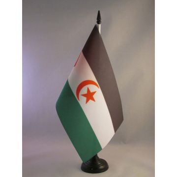 DRAPEAU DE TABLE SAHARA OCCIDENTAL 21x14cm - PETIT DRAPEAUX DE BUREAU SAHRAOUI 14 x 21 cm