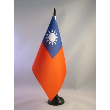 DRAPEAU DE TABLE TAIWAN 21x14cm - PETIT DRAPEAUX DE BUREAU TAÏWANAIS 14 x 21 cm