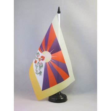 DRAPEAU DE TABLE TIBET 21x14cm - PETIT DRAPEAUX DE BUREAU TIBÉTAIN 14 x 21 cm