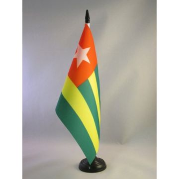 DRAPEAU DE TABLE TOGO 21x14cm - PETIT DRAPEAUX DE BUREAU TOGOLAIS 14 x 21 cm