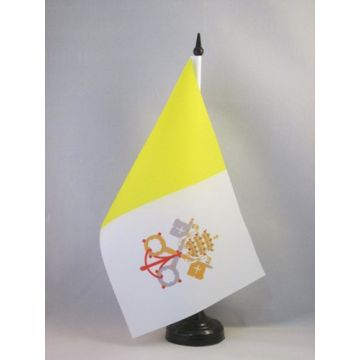 DRAPEAU DE TABLE VATICAN 21x14cm - PETIT DRAPEAUX DE BUREAU VATICAN 14 x 21 cm
