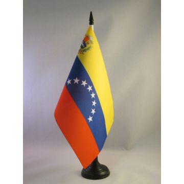 DRAPEAU DE TABLE VÉNÉZUELA 21x14cm - PETIT DRAPEAUX DE BUREAU VÉNÉZUELIEN 14 x 21 cm
