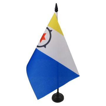 DRAPEAU DE TABLE BONAIRE 21x14cm - PETIT DRAPEAUX DE BUREAU NÉERLANDAIS - PAYS-BAS 14 x 21 cm