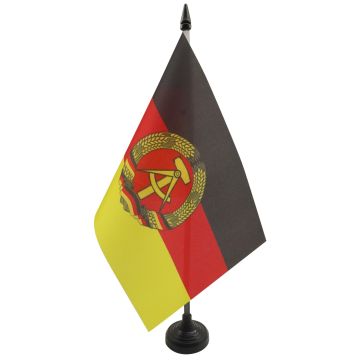 DRAPEAU DE TABLE ALLEMAGNE DE L\'EST 21x14cm - PETIT DRAPEAUX DE BUREAU ALLEMAND - RDA 14 x 21 cm