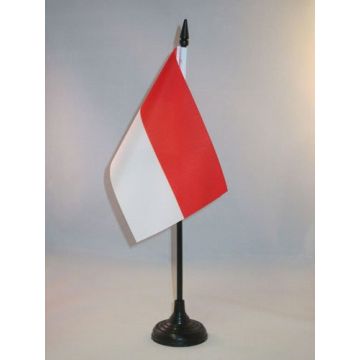 DRAPEAU DE TABLE ALSACE ROT UN WISS 21x14cm - PETIT DRAPEAUX DE BUREAU ALSACIEN - FRANCE 14 x 21 cm