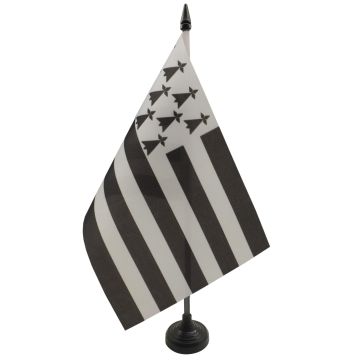 DRAPEAU DE TABLE BRETAGNE 21x14cm - PETIT DRAPEAUX 14 x 21 cm BRETON - FRANCE - Bureau