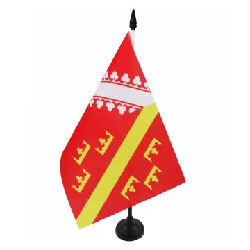 DRAPEAU DE TABLE FRANCHE-COMTÉ 21x14cm - PETIT DRAPEAUX 14 x 21 cm FRANC-COMTOIS - FRANCE - Bureau