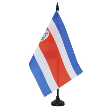 DRAPEAU DE TABLE COSTA RICA 21x14cm - PETIT DRAPEAUX DE BUREAU COSTARICAIN 14 x 21 cm