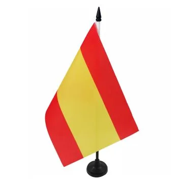 DRAPEAU DE TABLE ESPAGNE SANS ARMOIRIES 21x14cm - PETIT DRAPEAUX DE BUREAU ESPAGNOL 14 x 21 cm