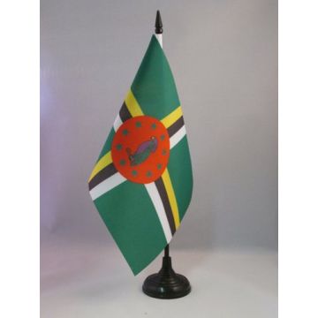 DRAPEAU DE TABLE DOMINIQUE 21x14cm - PETIT DRAPEAUX DE BUREAU DOMINIQUAIS 14 x 21 cm