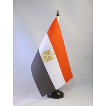 DRAPEAU DE TABLE EGYPTE 21x14cm - PETIT DRAPEAUX DE BUREAU EGYPTIEN 14 x 21 cm