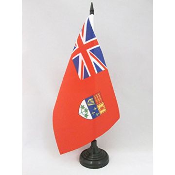 DRAPEAU DE TABLE CANADA WWII 21x14cm - PETIT DRAPEAUX DE BUREAU CANADIEN DE GUERRE 14 x 21 cm