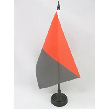 DRAPEAU DE TABLE ANARCHO-SYNDICALISME 21x14cm - PETIT DRAPEAUX DE BUREAU ANARCHIQUE - ANARCHIE 14 x 21 cm