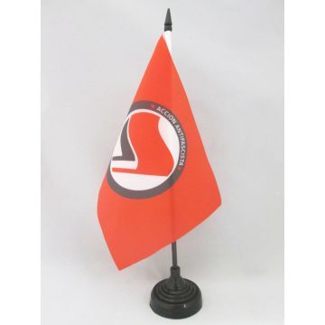 DRAPEAU DE TABLE ACCION ANTIFACISTA 21x14cm - PETIT DRAPEAUX DE BUREAU ACTION ANTIFACHISTE 14 x 21 cm