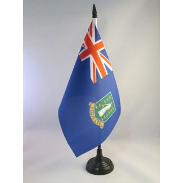 DRAPEAU DE TABLE ILES VIERGES BRITANNIQUES 21x14cm - PETIT DRAPEAUX DE BUREAU ANGLAIS 14 x 21 cm