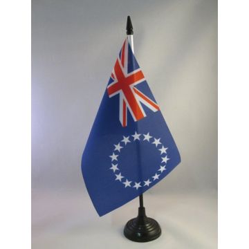 DRAPEAU DE TABLE ILES COOK 21x14cm - PETIT DRAPEAUX DE BUREAU DES ILES COOK 14 x 21 cm