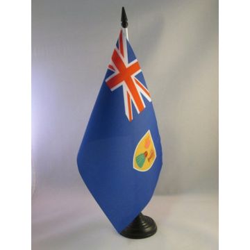 DRAPEAU DE TABLE ILES TURQUES-ET-CAÏQUES 21x14cm - PETIT DRAPEAUX DE BUREAU ANGLAIS 14 x 21 cm