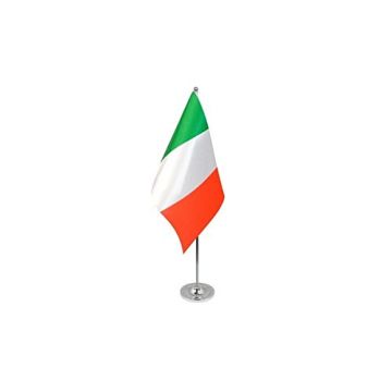 DRAPEAU DE TABLE prestige ITALIE 22x15cm en SATIN - GRAND DRAPEAUX DE BUREAU ITALIEN 15 x 22 cm