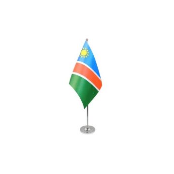 DRAPEAU DE TABLE prestige NAMIBIE 22x15cm en SATIN - GRAND DRAPEAUX DE BUREAU NAMIBIEN 15 x 22 cm