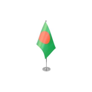 DRAPEAU DE TABLE prestige BANGLADESH 22x15cm en SATIN - GRAND DRAPEAUX DE BUREAU BANGLADAIS 15 x 22 cm